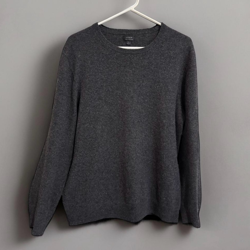 J. Crew Men's Dark Gray Crewneck Sweater size large - Picture 4 of 9
